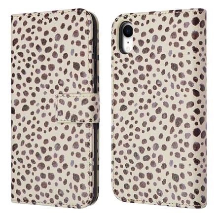 imoshion Hoesje - Geschikt voor Apple iPhone XR - Design Bookcase smartphone - Black And White Dots