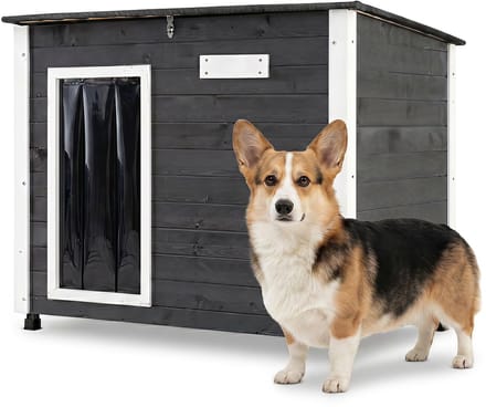 Hondenhok - Buiten - Bench - Ren - Weerbestendig - Kennel - Rek - Grijs