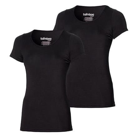 Bamboe t-shirt dames zwart - XL