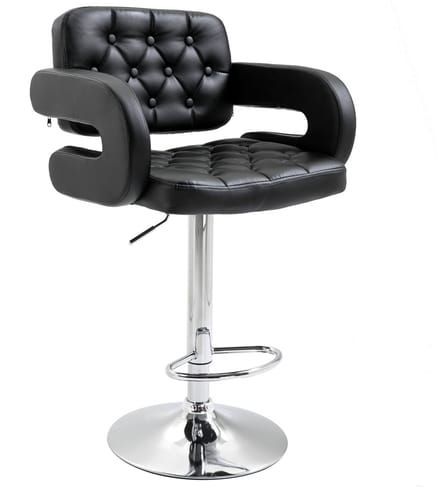 Homcom Barkruk-PU-61L x 50B x 93-113H cm-Zwart