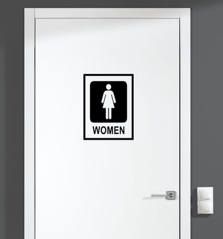 Deursticker - Women - Zwart 16x21
