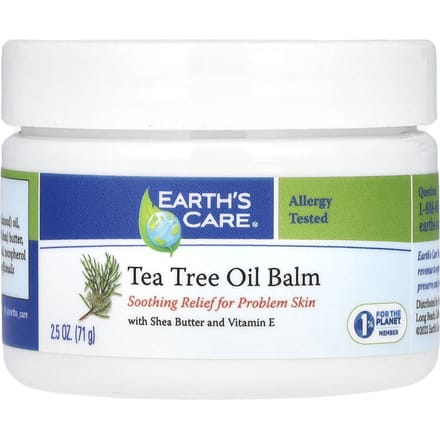 Earth's Care, met tea tree olie balsem, sheaboter en vitamine E, 2,5 oz (71 gram) blue