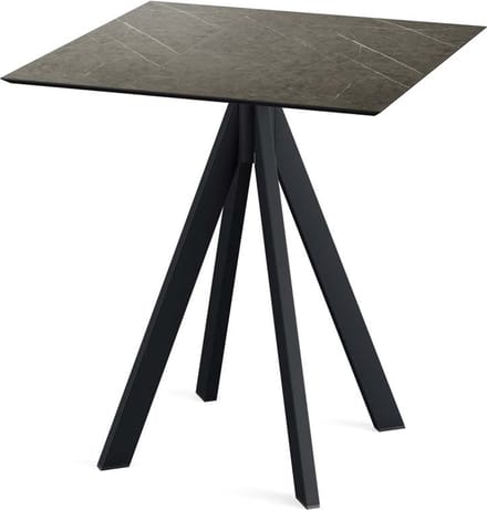 Tuintafel Midnight Marble Infinity Zwart Frame HPL 70x70cm - Giga Meubel