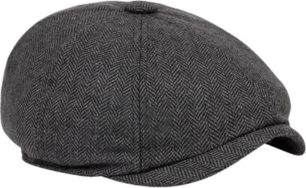 S4D® - Flat Caps Heren - Flat Cap - Baret Heren - Stijlvolle Klassieke Flatcap - One Size - Zwart Met Grijs