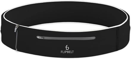 Flipbelt Elite Zwart - Running belt - Hardloopriem - Waterafstotend - Afsluitbaar met rits - M