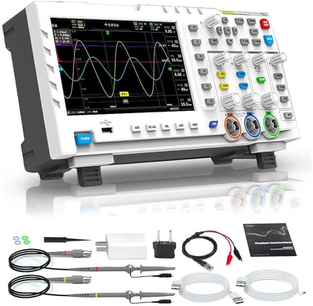 Digitale Oscilloscoop - Multimeter - Digitale Multimeter - 2 in 1 - Dual Channel - 100Mhz - 1gsa/S - 2 Ana-log - 50, 000wfm/s - 30KB - Wit