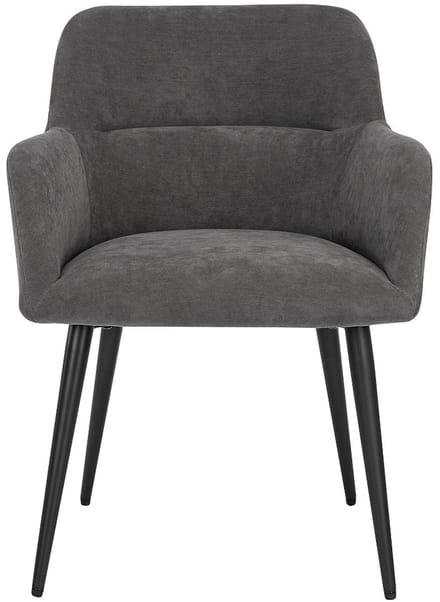 Vente-unique Set van 2 stoelen HEKA - Met armleuningen - Stof en metaal - Grijs