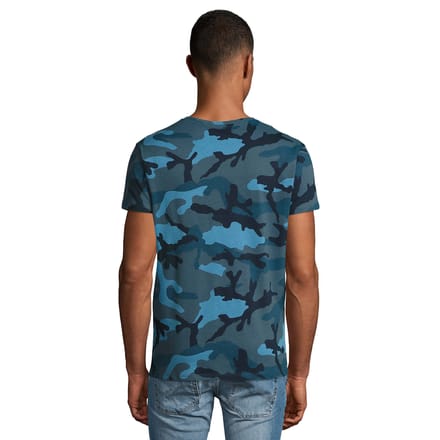 SOLS Heren Camo T-Shirt (Blauw)