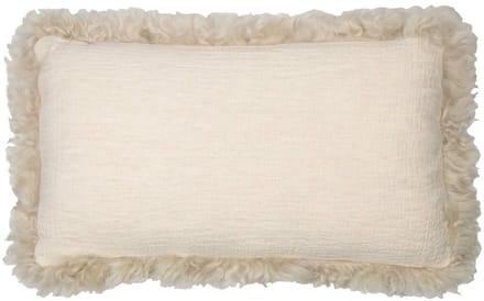 kussen schaap krulhaar linnen beige 30x50cm
