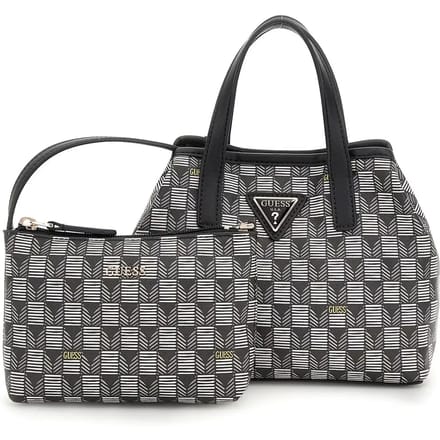 GUESS Handtas Schoudertas G Wave Mini Tote Black Logo Zwart