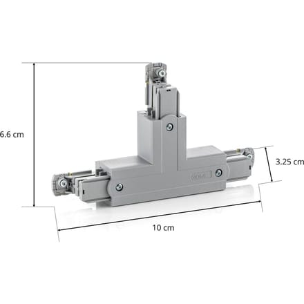 GLOBAL T-verbinder Noa, aardedraad buiten links, grijs