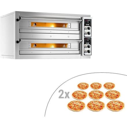 GGM Gastro Elektro Pizzaofen - 9+9x 33cm - Manuell Zilver