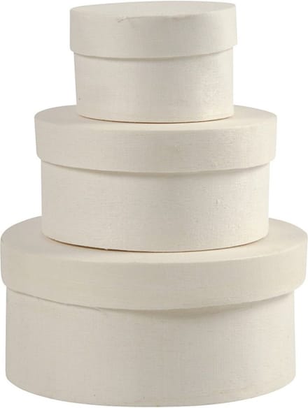 Creativ Company houten knutseldozen rond set 3 stuks fineer 10-13 cm.