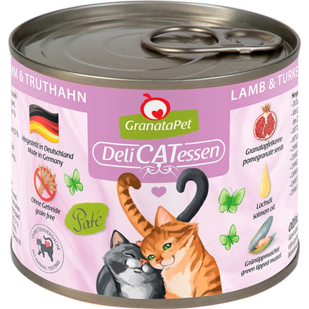6x200g GranataPet DeliCatessen Lam & Kalkoen Kattenvoer