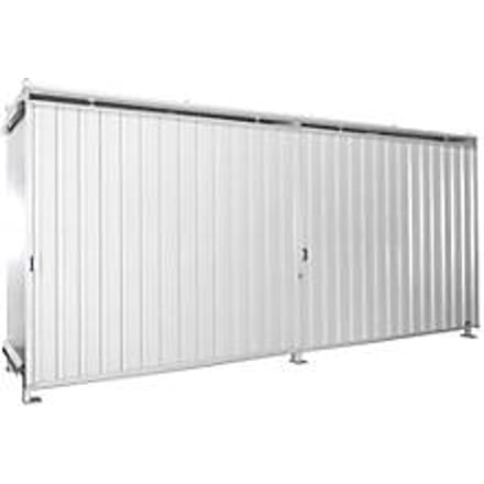 Stellingcontainer BAUER CEN 59-2, staal, schuifdeur, B 6245 x D 1550 x H 2980 mm, wit