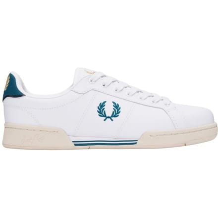 Fred Perry Heren Bay Ocean Logo Leren Trainers (Wit)