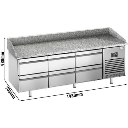 GGM Gastro Pizzakühltisch Premium PLUS - 1980x700mm - mit 6 Schubladen