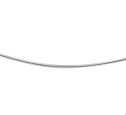 Zilver Gerhodineerde Collier omega rond 42 + 3 cm 1 1329068