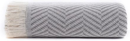 Multifunctioneel sprei 230 x 260 cm in donkergrijs met visgraatpatroon