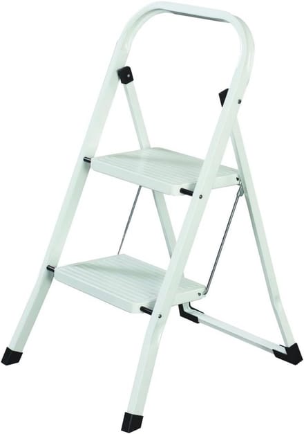 Trapladder voor Huishoudelijk Gebruik - Staal, 2 Treden, Helder