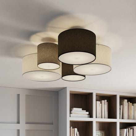 Trio Leuchten sectos - Plafondlamp - 5 lichts - L 90 cm - Wit