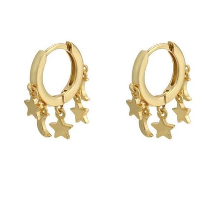 Jobo By JET - Gouden oorbellen - Dames - Hanger - Ster en Maan