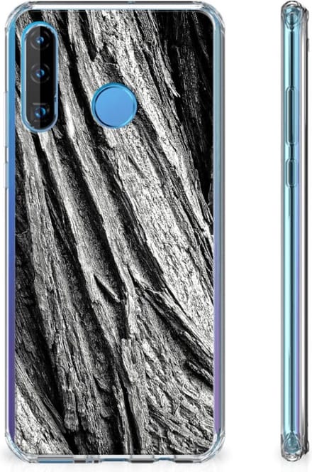 Stevig Telefoonhoesje Huawei P30 Lite Boomschors Grijs