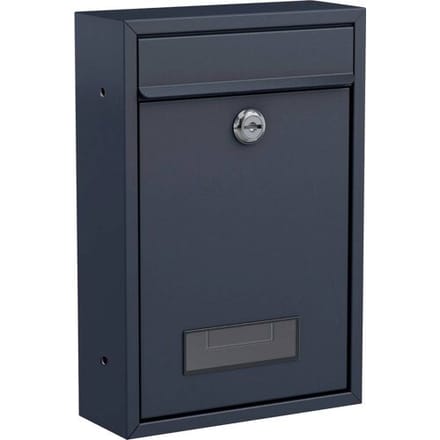 Basi 2170-1305 BK 100M Brievenbus Staal Antraciet (mat) Sleutelslot