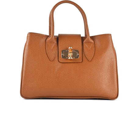 Giuliano lederen handtas Lylou - Dames - Made in Italy - Cognac