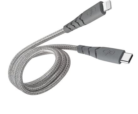 Force Case, USB-C naar Lightning Oplaadkabel 3A - Ultra-Resistant - 1.2m, Grijs