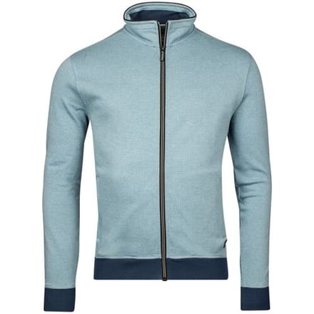 Baileys Vest Sweat Cardigan Zip Yarn Dyed Jacquard Doubleface Interlock Steel Blue / male