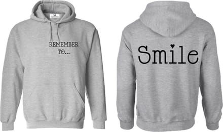 Hoodie Dames met leuke tekst-Trui met capuchon-Remember to smile-Maat M