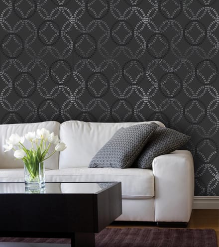 Dutch Wallcoverings Schuimvinyl African Circles - grijs/zilver