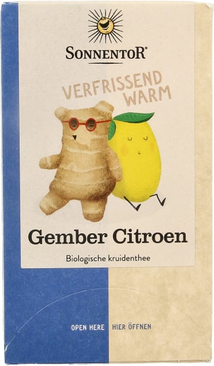 Sonnentor Biologische Thee Zakjes Gember Citroen 18 stuks