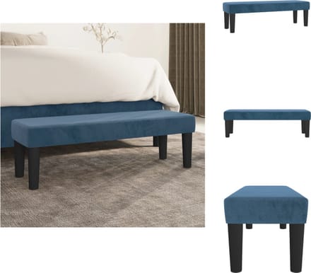vidaXL - Bankje - 100x30x30 - cm - fluweel - donkerblauw