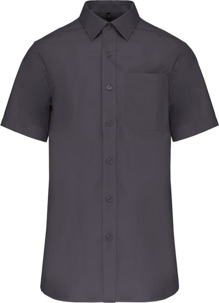 Kariban Heren poplin overhemd korte mouwen K543 - Zinc - M
