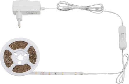 BRILONER - LED SUPERLINE - LED-strip 5m - incl. aan- en uitschakelaar - 150x LED wit - 3.000K warm wit