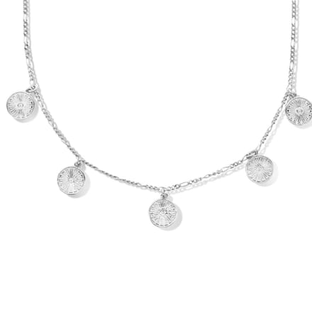 zilver gerhodineerd collier rondjes 42 + 3 cm 1335443
