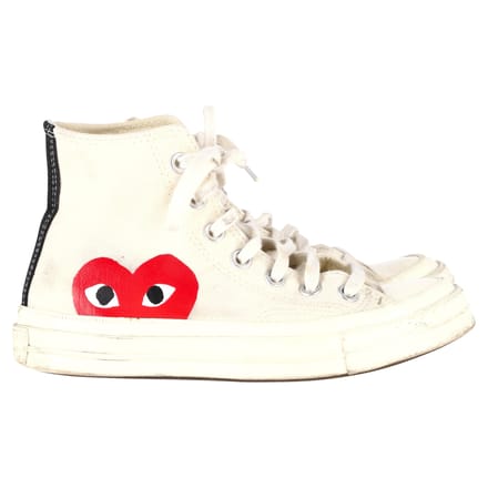 Converse x Comme des Garçons Play 70 Chuck Taylor Hoge Sneakers in Crème Canvas