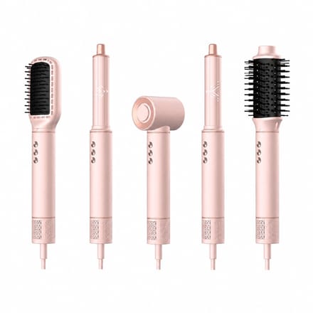 5 in 1 multifunctional hair dryer set - 1300 W - ionic and constant temperature care - pink - gift box packaging