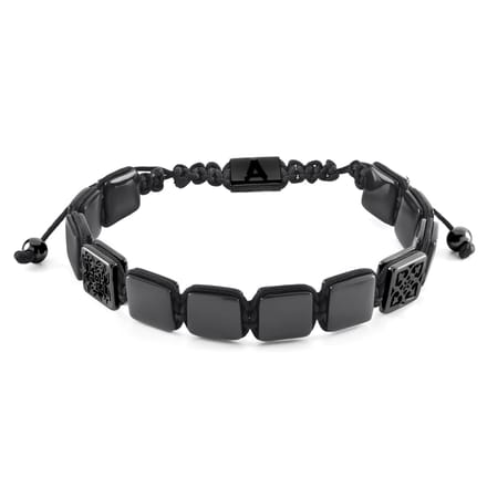 Elysian | Armband met Platte Zwarte en Onyx Kralen