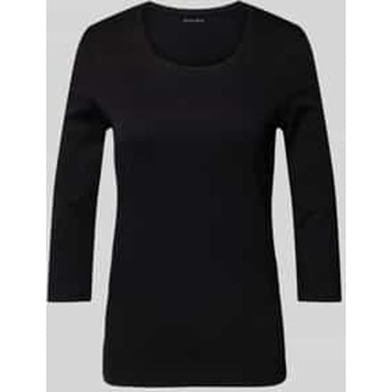 T-shirt met 3/4-mouwen in effen design