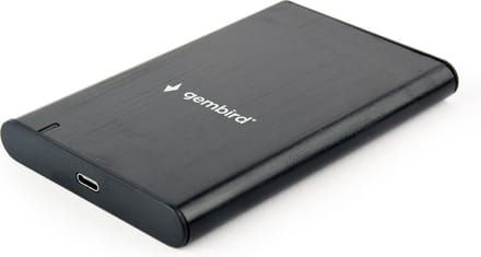 USB 3.1 2.5' SATA HDD/SSD behuizing met USB-C poort, geborsteld aluminium, Zwart