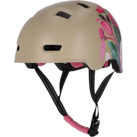 Skater- en fietshelm | Grijze Bloem L (57-61 cm) | EN1078 gecertificeerd