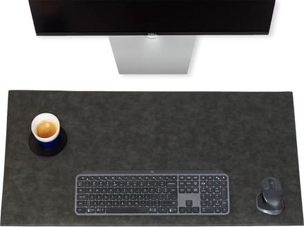 Brute Strength - Luxe Bureau Onderlegger Kunstleer - Grijs - Bureau Organizer - 80x40 cm - Thuiswerken - Bureaumat - Kantoor accessoires - Computer mat
