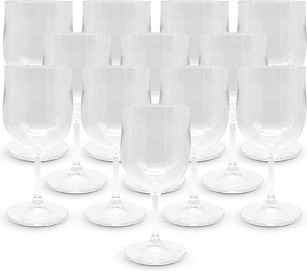 300 ml Polycarbonaat Transparant Wijnglas - Verpakking van 12 Stuks - Herbruikbare Plastic Beker - 1703x78x3 mm