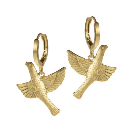 Lauren Sterk Amsterdam - oorbellen - hangers - vogel - verguld - extra coating