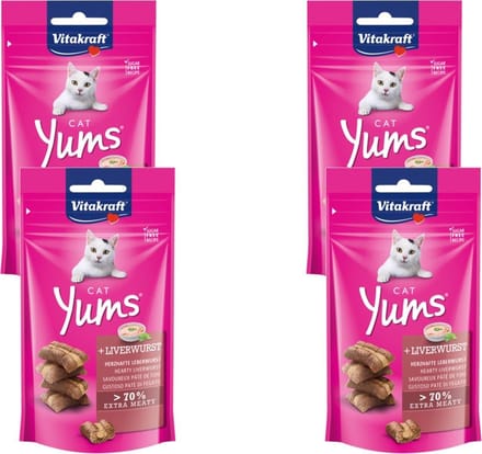 Vitakraft Cat Yums - Kattensnack - Leverworst - 4 x 40 g