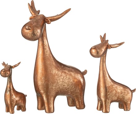 J-line - Set Van 3 Hert Resin Koper - 18x10x25cm