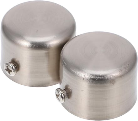 Decoratieve Eindstukken voor Gordijnrails 28mm - Zilveren Set van 2